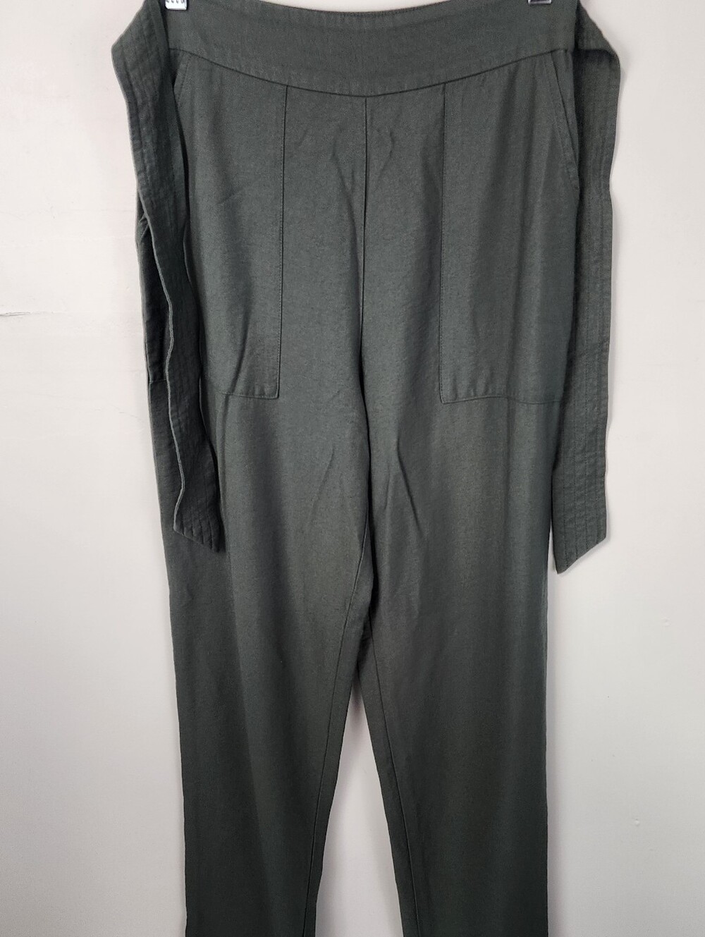 Leith Tie Waist Utility Green Thyme Casual Pants Comfortable Everyday Wear Sz XS